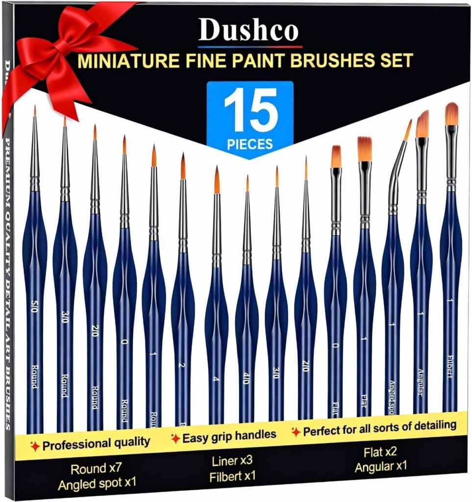 15pcs Detail Paint Brushes Set for Acrylic Watercolor & Paint by Numbers