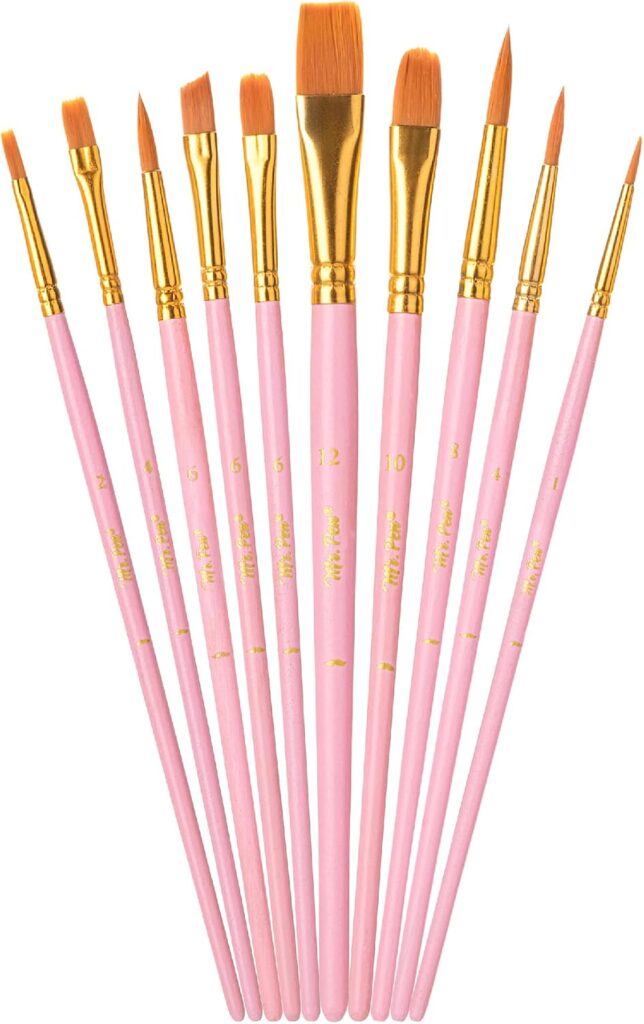 Mr. Pen- Acrylic Paint Brushes Set, 10 Pack, Round & Pointed Tip