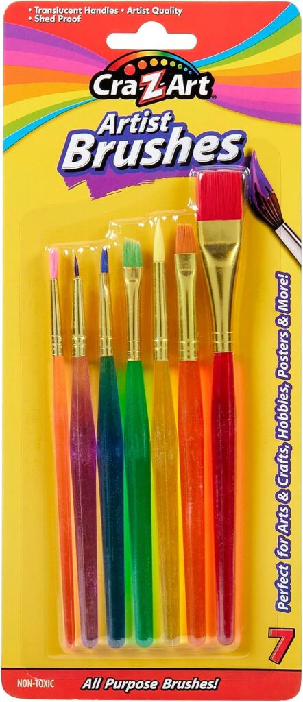 Cra-Z-Art Artist Brushes, Assorted Sizes Blist Carded, 7 Count