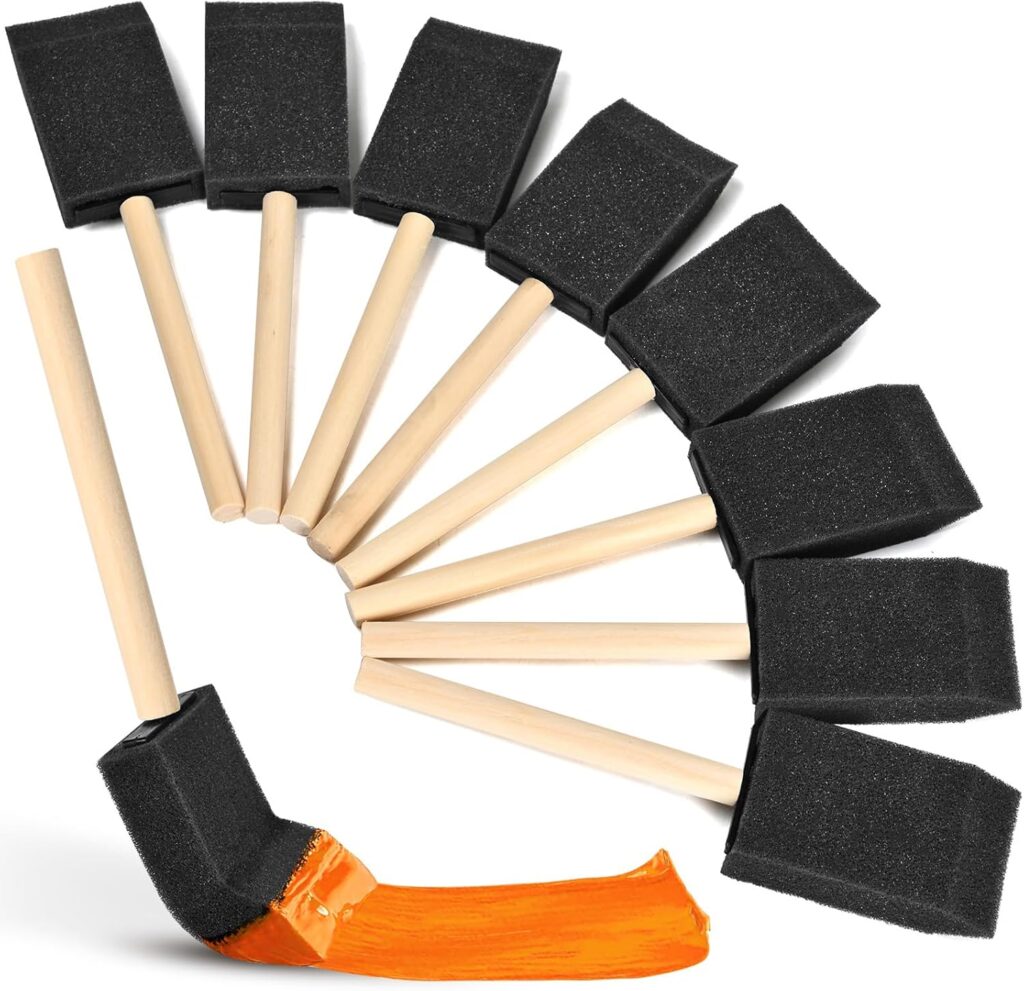 Foam Paint Brushes, 1.6 Inch, 8 Count, Sponge Paint Brush, Foam Brushes for Painting & Staining, Craft & Art Paint Sponges