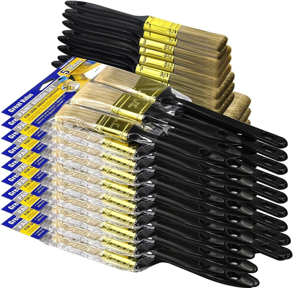 Great Andrew Paint Brushes, 30 PCS 1" 1.5" 2" 3" Flat 1.5" Angled