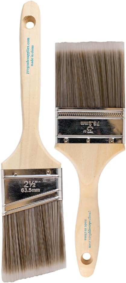 Pro Grade Paint Brushes, Flat & Angled Paint Brush Set, Walls & Trim, 2 Pc