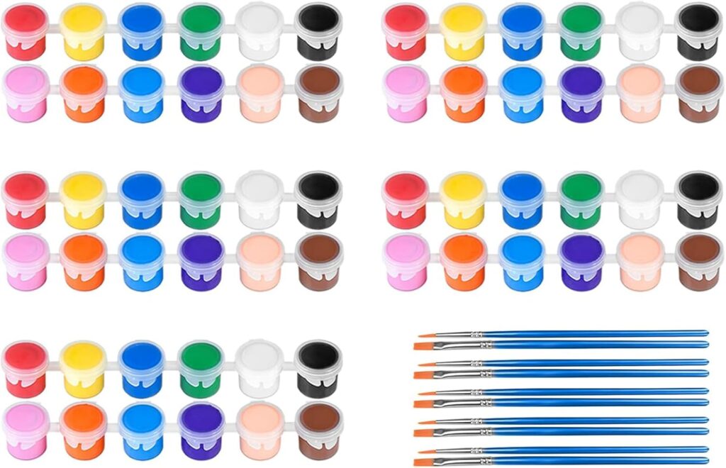 5 Pack Mini Acrylic Paint Set,12 Colors Acrylic Paints Strips for Adults Craft Paint,70 PCS Painting Kit Container Strips Storage, Perfect for Home Birthday Party Favors……