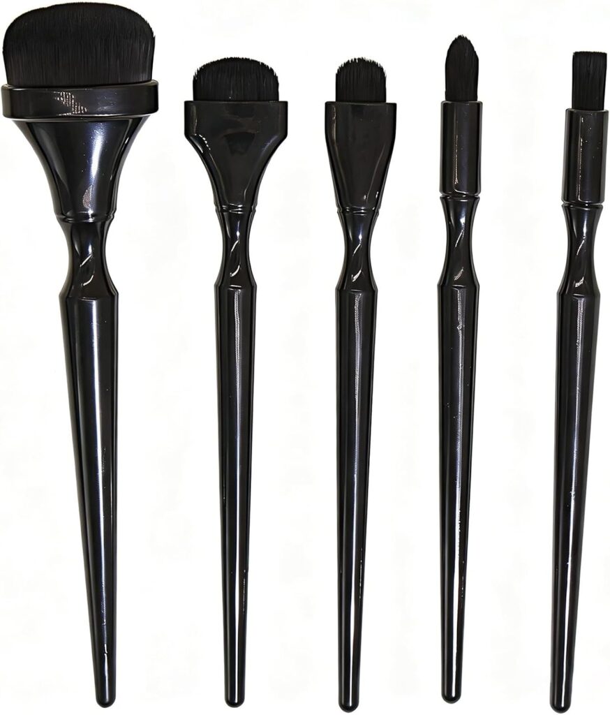 5-Piece Blending Brush Set for Charcoal, Acrylic, Oil, Watercolor, Gouache | Soft Synthetic Fibers | Ideal for Hand Painting, Sketching, Shading, and Craft Projects