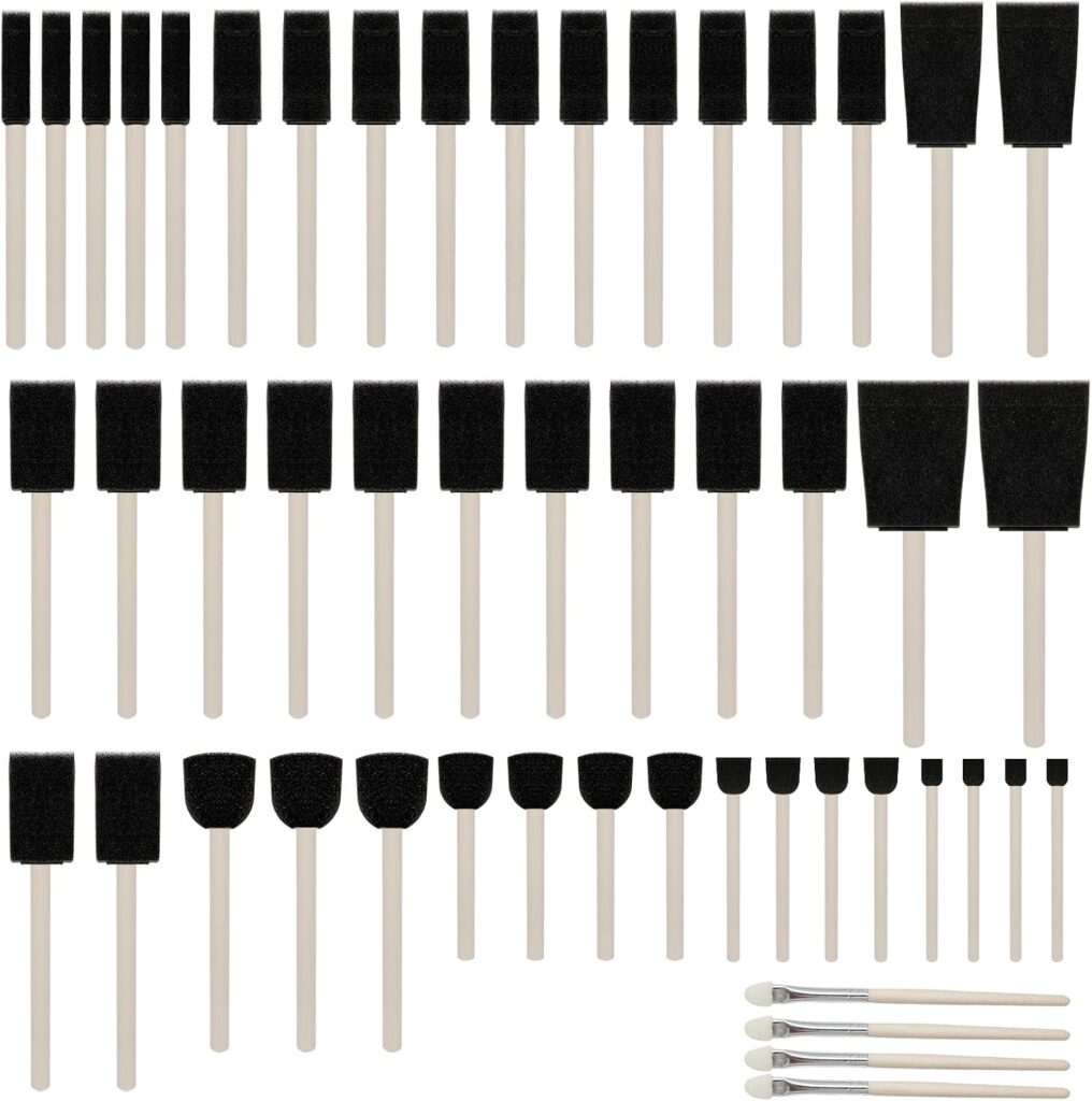 50pcs Foam Brush Set with High Density Foam Multi Sizes