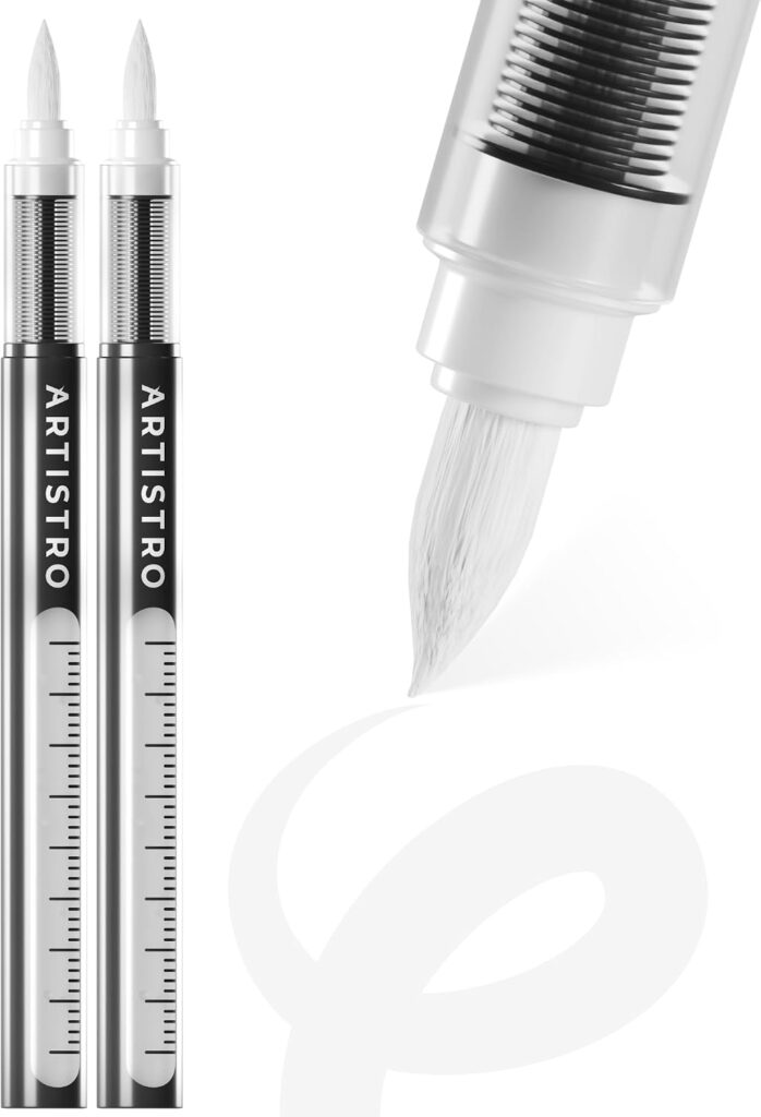 ARTISTRO White Acrylic Paint Markers - Brush Tip - Set of 2
