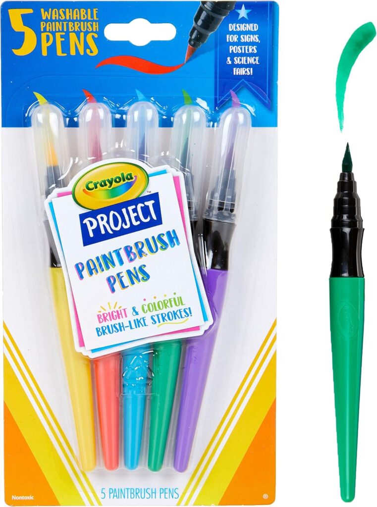 Crayola Washable No Drip Paint Brush Pens, Paint Set for Kids, 5 ct