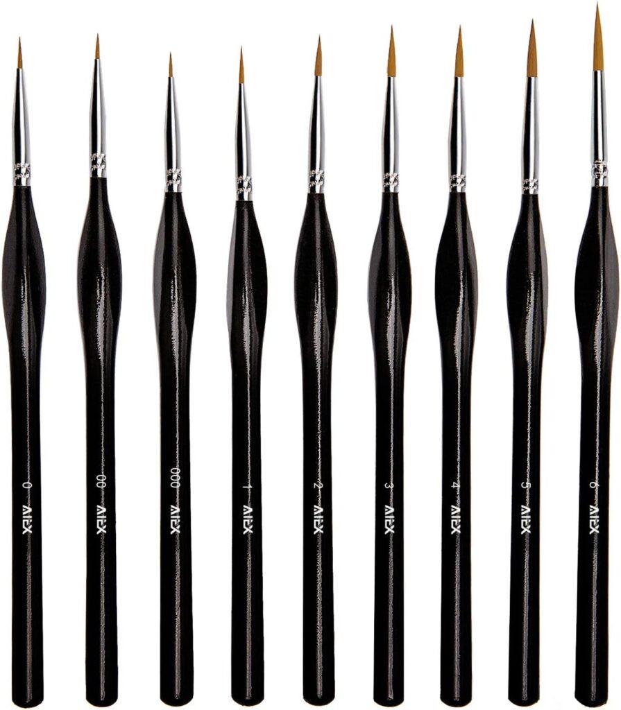 Detail Paint Brush, 9pcs Mini Fine Tip Detailing Brushes