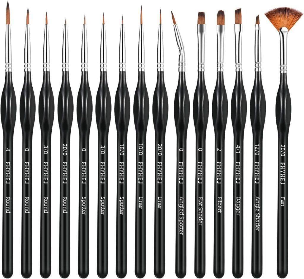 Detail Paint Brushes Set for Fine Detailing & Art Painting, 15pcs