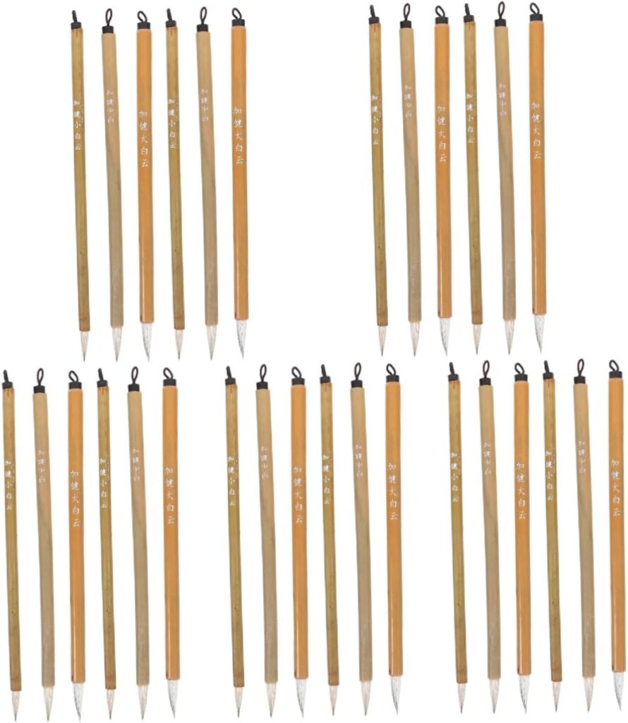 LALAFINA Chinese Calligraphy Brush Set, 30pcs Sumi Writing Brushes