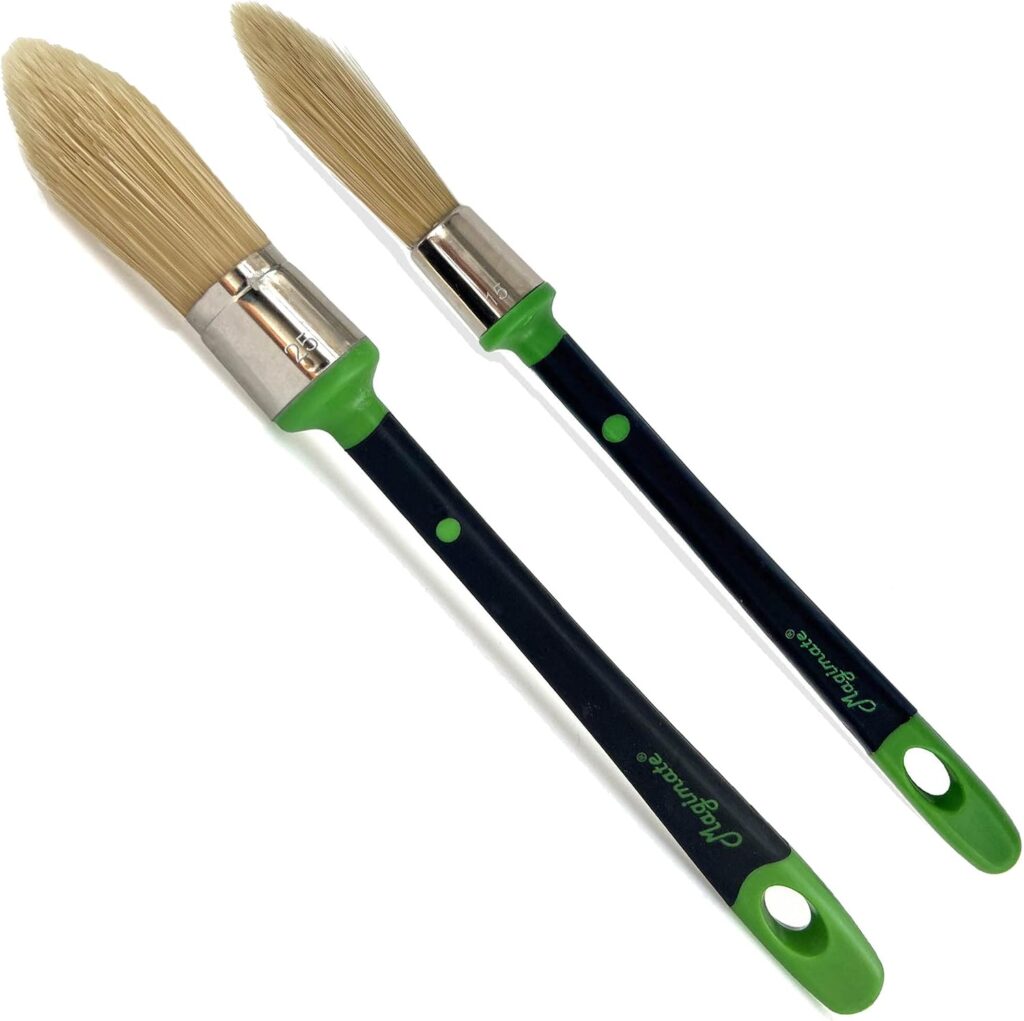 Magimate Tapered Trim Brush Set for Corners, Sash, 0.6 Inch & 1 Inch, 2 Pk