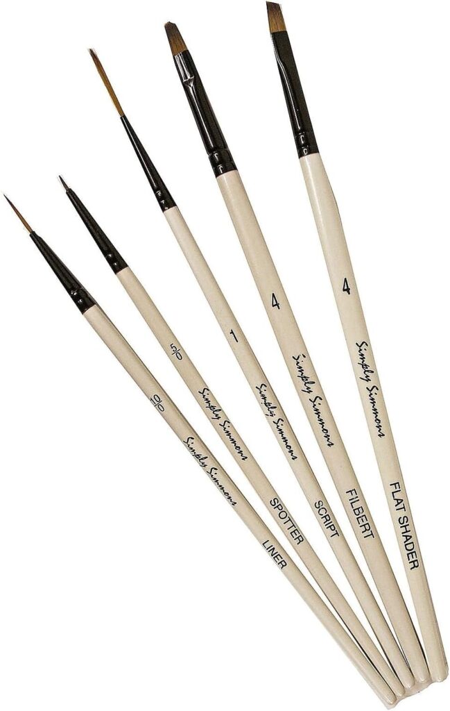 Robert Simmons Simply Simmons Value Brush Sets Devilish Detail Set set of 5