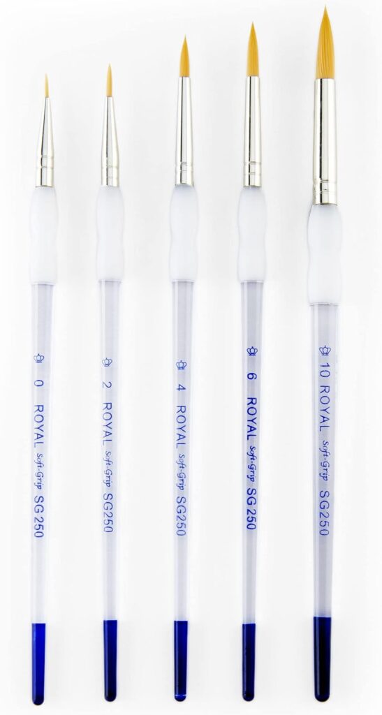 Royal & Langnickel - 5pc Soft Grip Gold taklon Paint Brush Set, Round | SG303