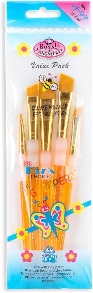 Royal and Langnickel BK605 Big Kid's Choice Brushes, 5-Piece, Short Handle, Orange